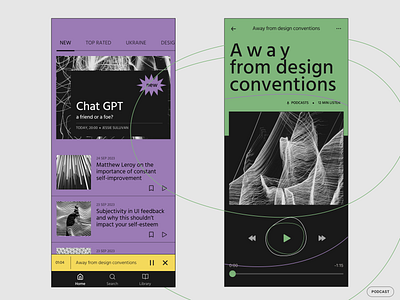 Educational podcasts concept education mobile player podcast trending ui ux