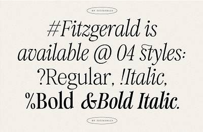 Fitzgerald - Classic Retro Serif 70s 80s 90s beauty branding classic retro serif cosmetics elegant fashion fashionable fitzgerald fitzgerald classic retro serif logo magazine style