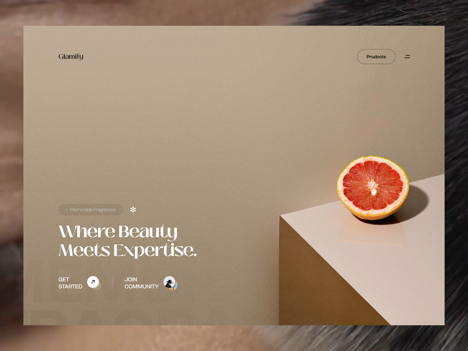 Glamify // Landing Page beauty branding design interaction landing landing page minimal motion ui ui animation