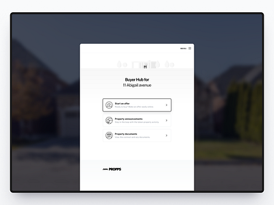 Propps: Buyer Hub form grayscale listing modal offer product design property propps real estate saas ui ux web application white label