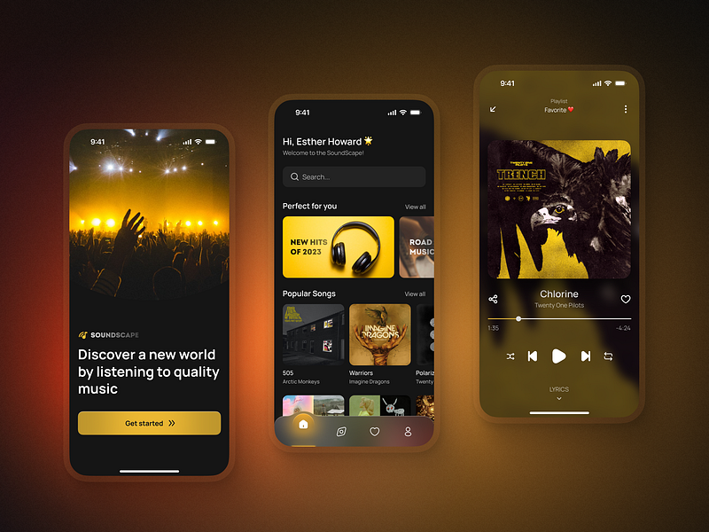 Music Player Mobile App dark mode dark theme design mobile mobile app music player player ui ux