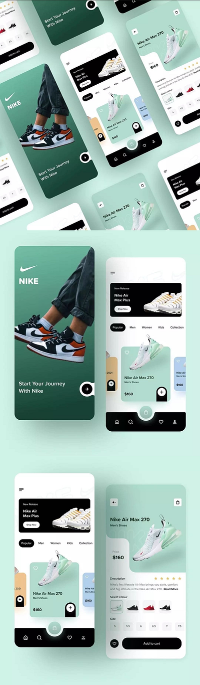 Nike E-Commerce App UI Concept app design e commerce app graphic design nike ui ux design