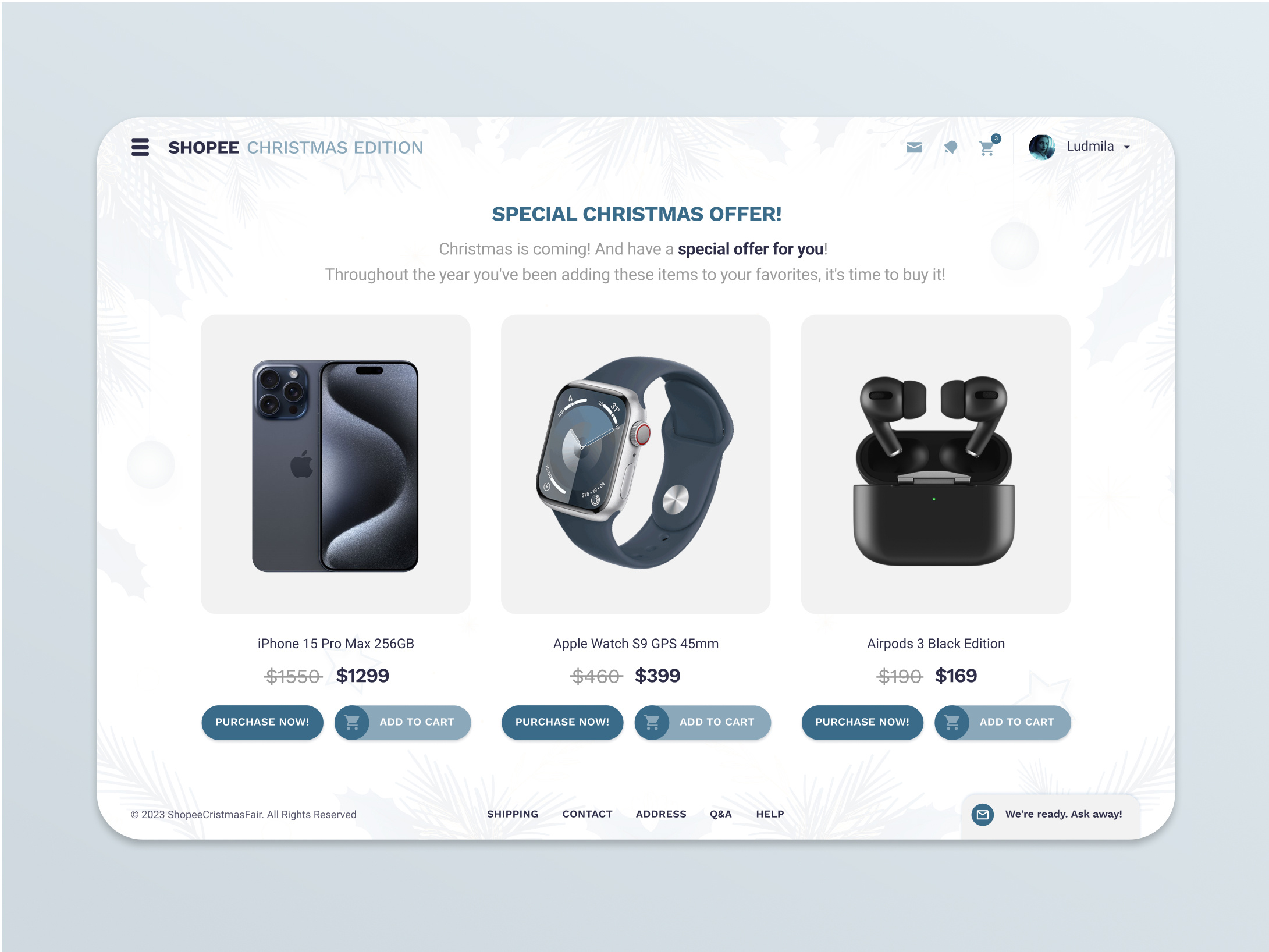 Special Christmas offer app design figma main main page market market place marketplace online online store sale shop ui ux uxui web