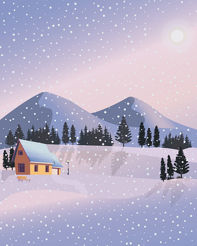 Snow on the hill - vector art illustrations book cover book cover design concept art concept drawings design for sell freelancer graphic design illustration illustration magic illustrations landscape drawings logo storybook illustration vector art