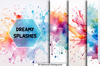 Dreamy Splashes Background background colorful colorful background design dream dreamy splashes graphic design illustration unicorn background