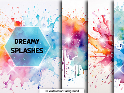 Dreamy Splashes Background background colorful colorful background design dream dreamy splashes graphic design illustration unicorn background