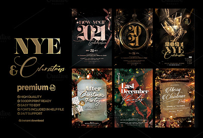 New Year & Christmas Bundle Flyers 2023 christmas christmas 2023 christmas bundle flyers christmas invitation christmas party christmas party flyers merry christmas card merry christmas flyer new year new year 2023 new year background new year eve 2023 new year invitation new year party new years eve new years eve flyer nye nye eve nye invitation