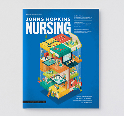 Cover for Johns Hopkins Nursing mag cover doctor editorial health hospital johnshopkins laboratory magazine medical research technology univeristy