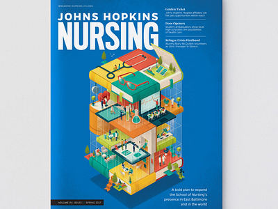 Cover for Johns Hopkins Nursing mag cover doctor editorial health hospital johnshopkins laboratory magazine medical research technology univeristy