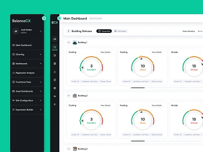 Pie Charts and Side Bar admin app building bussines cooling dashboard design design system desktop heating interaction navigation pie charts product design settings sidebar statistics userexperience userinterface web design