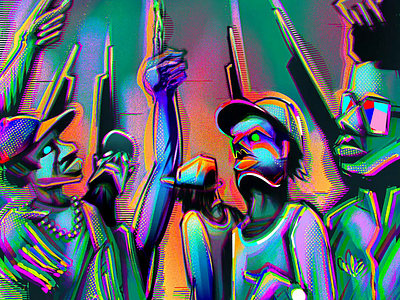 Glitch Gang gang glitch glitch illustration glitchanimation glitchart glitchmaestro hood trippy vivid