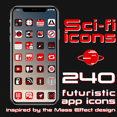 Mass effect sci-fi app icons app futuristic graphic design halo icons ios logo mass effect sci fi science fiction smartphone