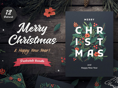 Set of Christmas flyers design invitation merry christmas card merry christmas design merry christmas flyer new year new year card new year flyer set of christmas set of christmas flyers template