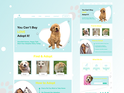 Paw Paw - Pet Adoption Website Landing Page ui