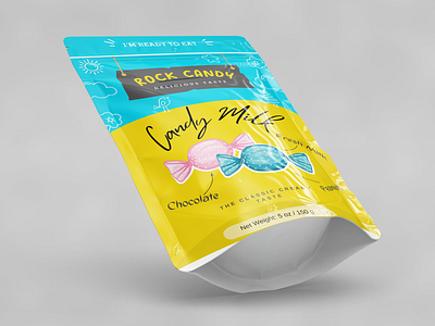 Rock Candy Milk 3d mockup chips packaging creativity concept design product design snack for busines desing snack mockup packaging packaging design packaging snack design paper pounch pounch pounch mockup product packaging standing pounch