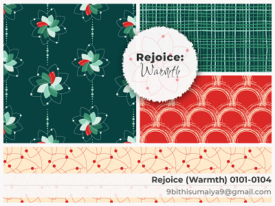 Rejoice: Warmth - a mini pattern collection abstract floral pattern adobe illustrator allover print christmas colors geometric pattern graphic design mini pattern collection pattern art pattern collection pattern library pattern set patterns print and pattern repeating pattern repeatpattern seamless pattern design stationery pattern design surface pattern design surface pattern designer textured pattern