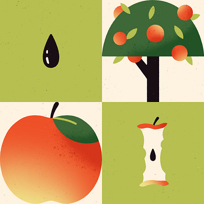 Homegrown apple apples appletree challenge illustration illustrator procreate shape shapes texture