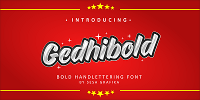 Gedhibold Font bold branding design display fonts game font graphic design handsign headline lettering logo logotype luxury red retro font sans font script signature signpainting thumbnail font
