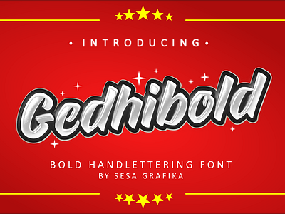 Gedhibold Font bold branding design display fonts game font graphic design handsign headline lettering logo logotype luxury red retro font sans font script signature signpainting thumbnail font