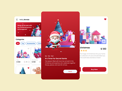 E-commerce UI Christmas design graphic design illustration portfolio ui uidesign uiux uiuxdesign