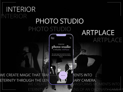 Photo studio landing page branding graphic design logo ui