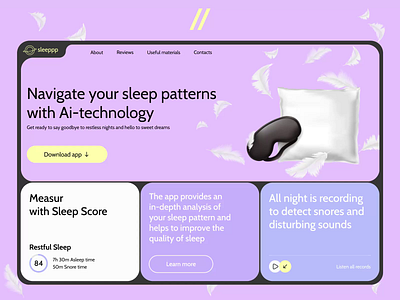 Sleep Tracker Web Platform 3d animation app art branding design flat graphic design icon illustration illustrator logo minimal motion graphics typography ui ux vector web website
