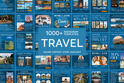 Travel Social Media Template 3d adventure animation banner branding canva bundle canva template design graphic design holiday illustration instagram template logo social media template travel travelling ui ux vacation vector