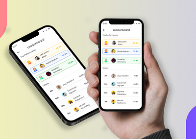 Leaderboard UI app design mobileappdesign ui uiux user interface ux