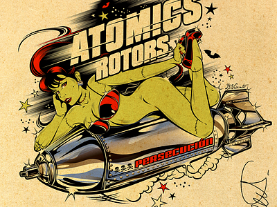 ATOMICS ROTORS branding david vicente design digital art illustration inking kustom kulture logo nft