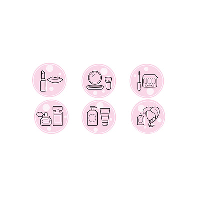 Make up icons icons instagram make up icons pink vector
