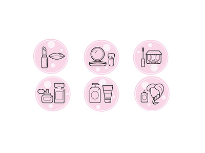 Make up icons icons instagram make up icons pink vector