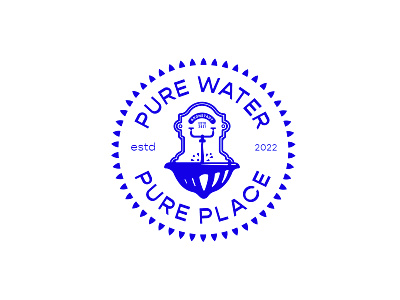 Pure Water alex seciu branding fountain logo logo logo design stamp logo water logo