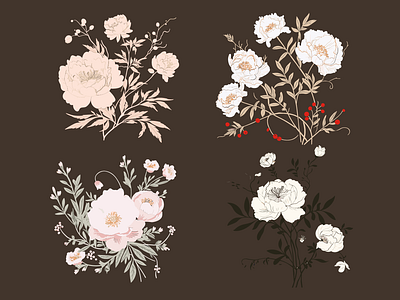 Peony Elegance - Captivating Floral Illustration captivating floral illustration floral floral illustration illustration peony