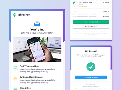 JobFrenzy - Invoice | Template branding download indesign invoice invoice ui landing page logo logo design startup teamplate teamplate design ux vector web