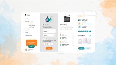 Moo - Learning app app cocept design learningapp mobile ui ux
