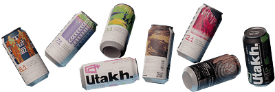 Utakh 3d can drink graphic design logo