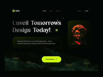 Unveiling Today's Design Wonders! 3d banner bannerdesign branding chaudhari creative banner dark theme design trand feature feature design graphic design green green dark jd chaudhari landing page modern banner ui uiux website