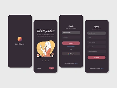 Skintrack - Sign in UI dailyui ui