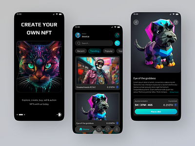 NFT Marketplace | Application | NFT Art app app design art binance bitcoin blockchain coin crypto design development marktplace mobile mobile screen nft nft app shop ui uiux ux web