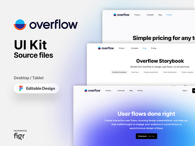 Make Overflow UI your own branding design editable figma free interface kit mockup product product designing redesign template ui ui kit ui ux user flow ux web app web design website