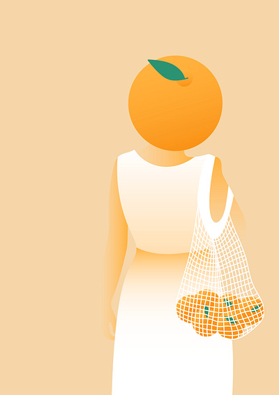 Reconnecting with Nature graphic design illustration minimalistic nature orange portrait recycle sustainable vector woman