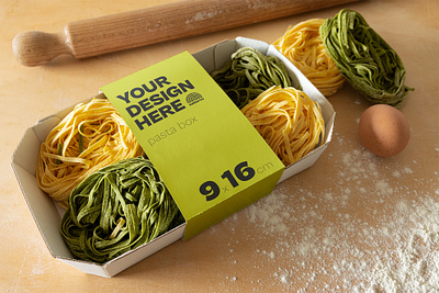 Pasta Mockup 01 box branding cook fresh graphic design kitchen mockup mockups pasta tagliatelle