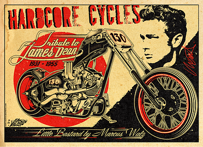 TRIBUTE TO JAMES DEAN chopper david vicente design digital art illustration inking james dean kustom kulture logo nft