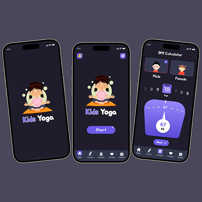 Kids Yoga App design graphic design kids app kids yoga logo ui uidesign ux design yoga app