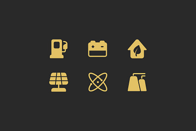 Energy Icon Set cutom icons energy icon iconography sustainable