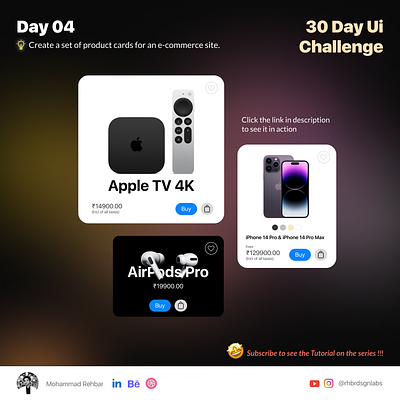 Day 04 E-commerce Product cards 3d animation app branding design figma graphic design illustration logo ui uiux design ux ux design india vector