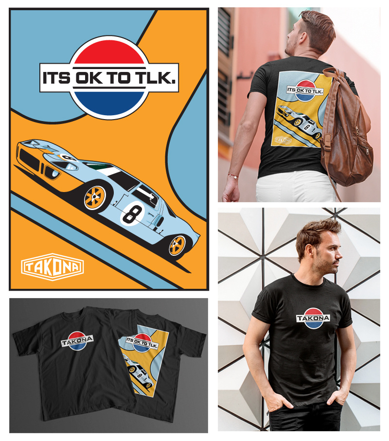 T shirt design car art car artwork ford gt40 gt40 illustration t shirt vector