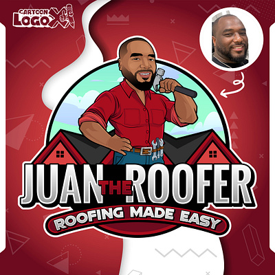 Roofing mascot portrait logo - cartoonlogox.com carpenter cartoon logo cartoon logox cartoonlogox handyman caricature logo handyman logo home repair logo logo for the roof man man construction portrait for your business roof builder roof builder repair mascot logo roofer roofer caricature roofing logo roofing logos roofing mascot character logo roofing mascot design