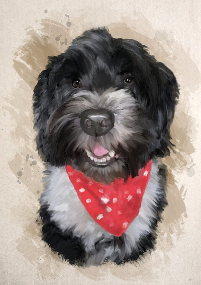 Digital painting of Cooper the dog animal artwork digital painting dog portraits pet portraits procreate procreate painting