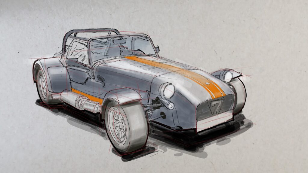 Digital sketch of a Caterham car art car artwork caterham digital digital art digital sketch procreate procreate painting